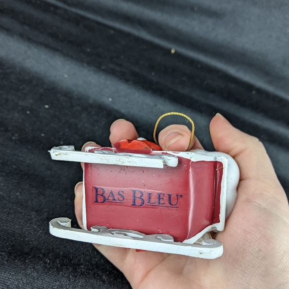 Bas Bleu Santa sleigh 50 shades of red ornament as is - Picture 6 of 8